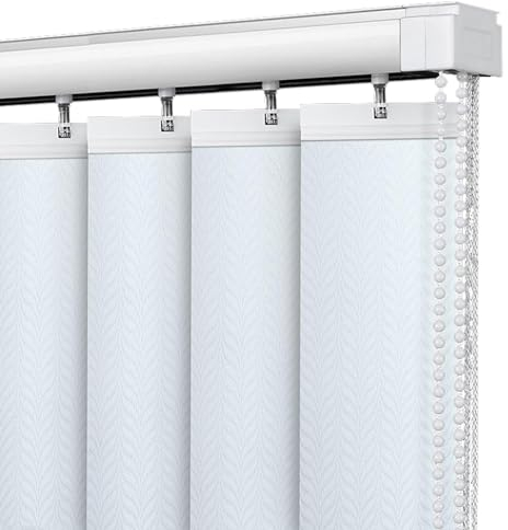 ShEyle Schiebevorhänge Lamellenvorhang Verdunkelung Vertikaljalousie Lamellen Fenster Rollo Lichtfilterung Flächenvorhang für Schiebetüren und Fenster,Anpassbare,Breite x Höhe (60cm x 220cm)