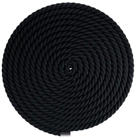 Macrame Cuerda, 15m x 10mm Cordón Hilo Macrame, Cuerda Trenzada de Algodón, Hilo Natural DIY Tejido Cordón Tejer Bohemia Decoración Envolver, Beige (Negro)