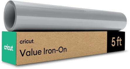 Cricut HTV Heat Transfer Vinyl | 1.5 m | Grey | Iron-On HTV Vinyl for Fabric, Perfect for Custom T-Shirts & DIY Clothing