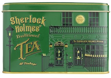New English Teas Sherlock Holmes Tea Tin with 40 English Breakfast Teabags