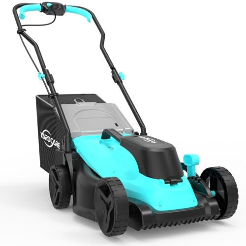 YARDCARE Cortacésped Inalámbrico con Batería y Cargador, Motor sin Escobillas, Ancho de Corte de 34 cm, Pantalla LED