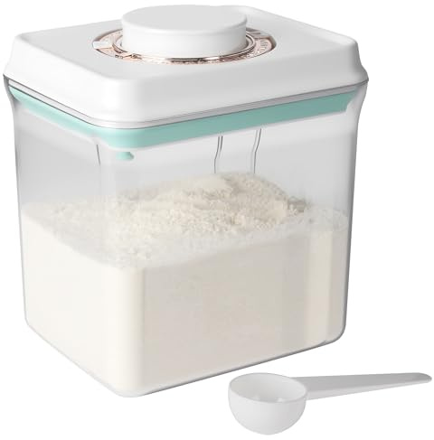 Dispensador de leche en polvo de 1800 ml, caja portátil sellada a prueba de humedad (con cuchara), dispensador de leche en polvo para bebés, sellado a prueba de humedad, libre de BPA, transparente
