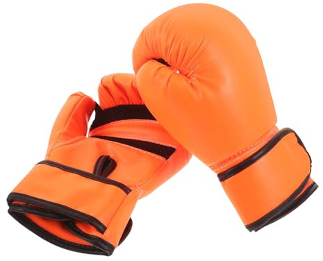 Alasum Guantoni da Boxe per 8Oz Arancioni Imbottitura in Schiuma Guanti da Allenamento per Arti Marziali Mma e Taekwondo Set Protettivo per Ragazzi Principianti e Avanzati