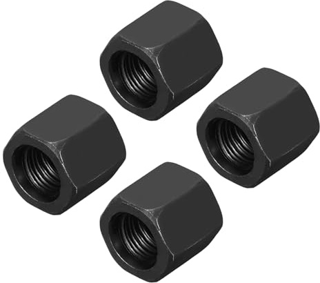 sourcing map M14x1.5mm Pitch Hex Coupling Nuts, 4Pcs 20mm / 0.8 Length Grade 10.9 Carbon Steel Fully Threaded Rod Coupling Nut Stud Fine Thread Pipe Connector Fasteners, Black