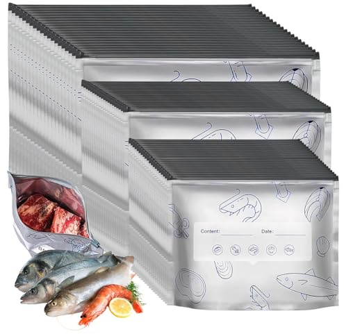 60 Pcs Sacchetti Freezer Riutilizzabili Sacchetti Congelatore 20 x 13 cm,23 x 17 cm,26 x 29 cm Freschezza a Lunga Durata Adatto per Conservare Frutti di Mare Carne Verdura Frutta Disponibile