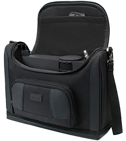 USA Gear Mini Correa de Hombro para proyector portátil con Almacenamiento de Accesorios y divisores Ajustables – Funda para proyector para Yoton, Pvo, Akiyo, Voplls y más proyectores pequeños (Negro)