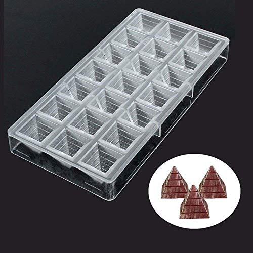Voarge Küche Backen 3D Pyramide Form Polycarbonat Schokolade Formen, PC Tablett klar Candy handgefertigt Fondant Formen Küche Tablett Bar Form Sweet Candy Form Schokolade Werkzeug