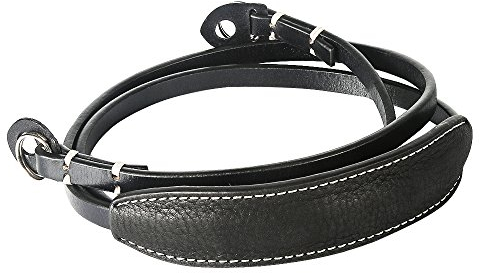 CANPIS Echtes Leder Kamera gurt Schnellverschluss, CP005 Vintage Kamera Schultergurt Hals ragegurt für Nikon Canon Sony Pentax Leica Olympus Fuji Alle DSLR-Kamera (Schwarz)