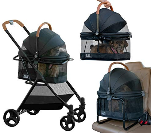 Pet Gear 3 in 1 sistema da viaggio, View 360 si trasforma in trasportino e seggiolino con tecnologia Easy Click N Go, per cani di piccola taglia e gatti, 4 colori