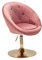 FineBuy Chaise Longue Velours Rose Fauteuil Club Tournante Salon Ajustable | Fauteuil Pivotant Tissu | Fauteuil de Bar Rembourrée