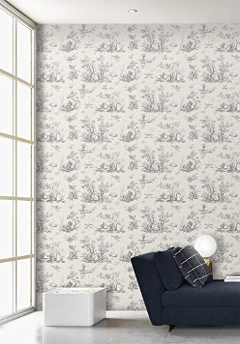 Toile Artisan De Jouy Wallpaper Grey 670546
