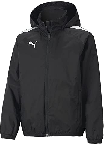 PUMA Unisex Kinder Teamliga All Weather Jkt Jr Sweater, Puma Black-puma Black, 152 EU