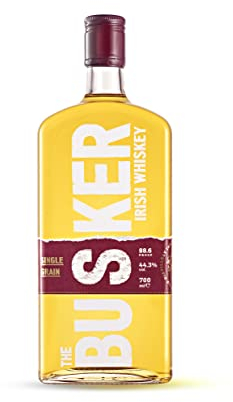 The Busker - Single Grain Irish Whiskey | 70cl | 44.3% vol | Medium Body with Notes of Caramel, Slight Vanilla and Oak | Gluten Free | Made at Royal Oak Distillery | Enjoy Neat or Over Ice