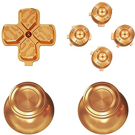 eXtremeRate Boutons Dpad ABXY avec Joysticks Métal pour ps5 Manette, Boutons Joysticks Métal de Remplacement pour ps5 Manette, Doré