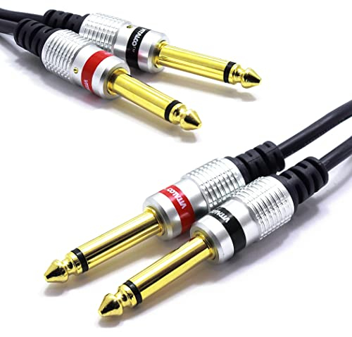 VITALCO 2x 6.3mm Klinke auf 2x 6.3 Mono Klinkenstecker Kabel 3m Doppel Jack TS Männlich Stereo Audiokabel