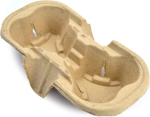 DUE ESSE S.N.C. DI SABATINI ALDO & C. PORTA BICCHIERI IN CARTA DI CELLULOSA, 2 POSTI, MARRONI, 21 CM X 12 CM, IDEALI PER ASPORTO BICCHIERI DI CAFFE AMERICANO, CAPPUCCINO, CIOCCOLATA