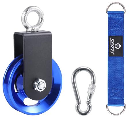 SERTT [1 Pack] Cable Pulley Wheel for Home Gym Pulley System, Upgraded 90mm Aluminium Alloy Gym Pulley for Maximum 660LBS Load