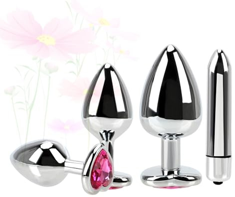 4 st/set rosa hjärta rostfritt stål sporttillbehör Ƀúťt Pl'ǔg-Unisex