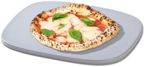 ROCKSHEAT Pizza Stone, Unique Shape 40 x 30cm Pizza Stones for Oven Grill BBQ, Heavy Duty Ceramic Coating Baking Stone for Pizza & Bread & Cookies, Innovative Irregular Design Grilling Stone (Gray)