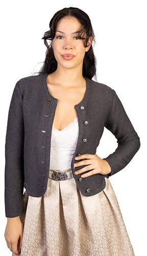 trachtl Giacca – Cardigan in 3 colori LiLa, nero, antracite, originale Oktoberfest, antracite., 46