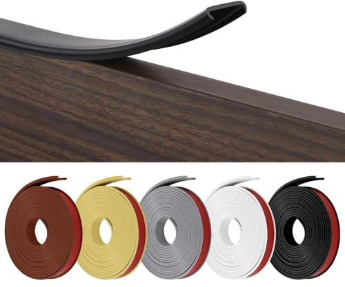 Flintronic 10 m x 18 mm U-form flexibelt möbelkantband, baby Safty Baby kantskydd, självhäftande TPE träkantband, gör-det-själv möbelkant för bord, skåp, möbler (svart)