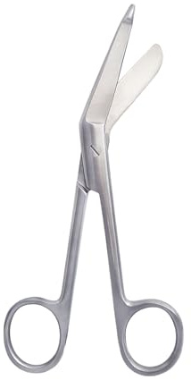NJ Enterprises Lister - Forbici per bendaggi in acciaio inox, forbici chirurgiche per tagliare le bende - 14 cm, curve, medie, per primo soccorso, forbici per medicazione, per studenti, infermiere,