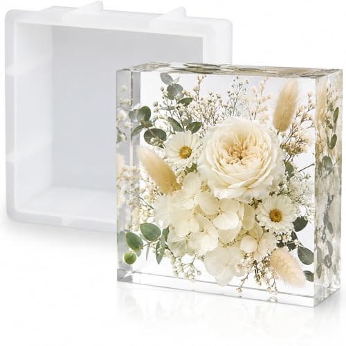 16.5 cm Large Square Resin Moulds Silicone for Wedding Bouquet Preservation