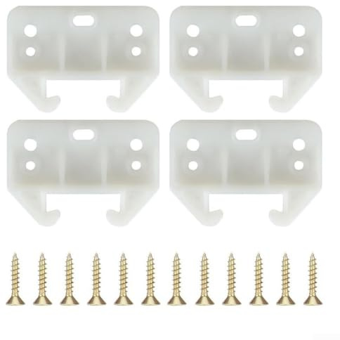 Filteilect Plastic Drawer Slide Brackets for Long lasting Furniture Drawer Guide Rail Kit – for Easy Installation with 4 Brackets and 12 Screws, Suitable for Cabinets,
