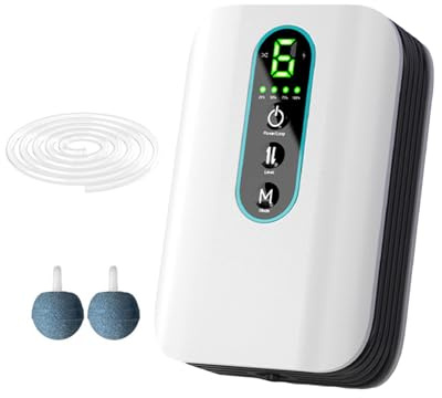 YINGhhh Bombas de oxígeno USB de alta eficiencia para peceras con salida eficiente, construcción de ABS, diseño de bajo ruido, bombas de aire USB para acuarios