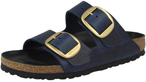 Birkenstock Damen Arizona SFB Blue, Oiled Leather FLIP Flops, blau, 39 EU
