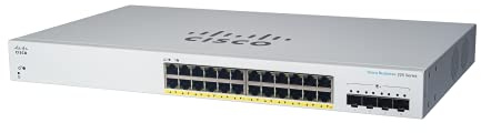 Cisco Business CBS220-24FP-4X Smart Switch | 24 GE-Ports | Full PoE | 4x10G SFP+ | 3 Jahre eingeschränkte Hardwaregarantie (CBS220-24FP-4X-EU)