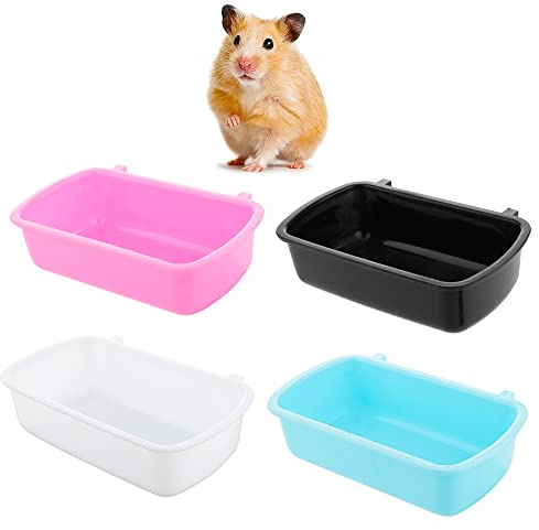 4 Pcs Small Animal Feeder Bowl Basic Dish for Hamster Mice Rat Hedgehog Small Pet