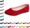 Hwalleum Women's Ballet Flats, Womens Simple Casual Flat Shoes Solid Color Pumps Ladies Girls Dolly Ballet Ballerina Work Smart Office Formal Comfort Pointed Toe Slip On Flats Shoes Bright Red
