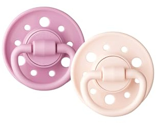 DODIE Sucettes Rondes GAÏA, tetine pour bébé, 0-6 mois, Rose, Lot de 2