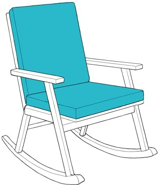 A ATH COLLECTION Waterproof High Back Chair Cushion for Garden & Patio Chairs 96x41x5cm Soft & Comfy Seat Pads for Indoor/Outdoor Use Foldable Durable Patio Furniture Rocking Chair Pads (Aqua)