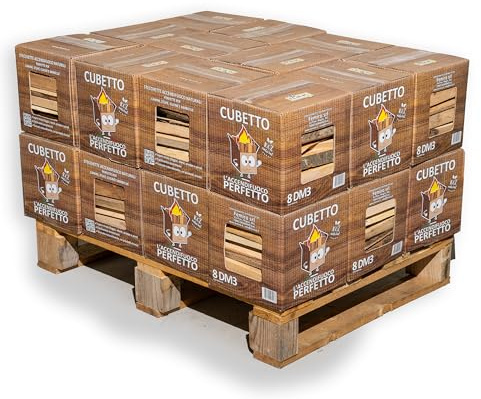 CUBETTO FEMIRO Legnetti Accendifuoco Faggio e Abete – 24 Scatole da 4 kg – Accendi Camino per Camini, Stufe, Forni e Barbecue – Confezione Pulita e Compatta