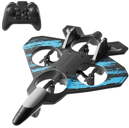 Cascades à 360° Avion TéLéCommandé, DéCollage EtAtterrissage Verticaux Mousse Avion Rc PréVention Des Chutes, Style Aéronef De Chasse TéLéCommande De Jouet Planeur Rc,Pour Aux Fans De Tous âGes (A)