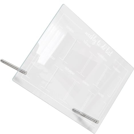 Veemoon Tablero Acrílico Transparente para Notas Pizarra Blanca de Borrado Seco para Escritorio Tablero Memo Decorativo Reutilizable para Organización Diaria