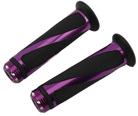 Manopole Impugnatura per moto 7/8 22mm Manubrio universale CNC Adatto per Kawasaki Adatto per Honda Adatto per Yamaha Adatto per Suzuki Manubrio Moto Impugnatura(Purple)