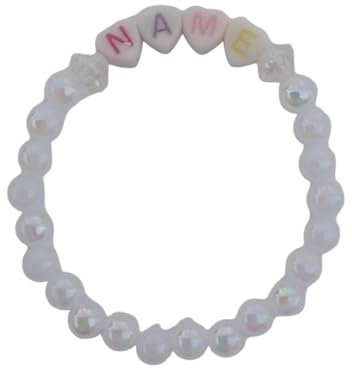 Pulsera de perlas para bebé y niño con nombres de 6 a 12 meses, aprox. 11 cm para bautizo, sesión de fotos, pulsera de nacimiento, pulsera de nombre, pulsera de bautizo, pulsera infantil.