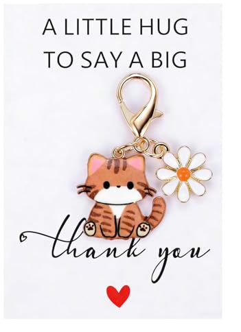 Jovivi Cat Keyring Pocket Hug Thank You Gift for Women Friends, Cute Cat Keychain Key Ring Bag Charms for Womens Handbags Accessories, Funny Cats Keyrings Gifts for Women Cat Lovers