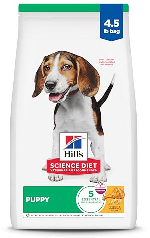 Hill's Science Diet Puppy Dry Dog Food, Chicken & Brown Rice, 4.5 lb. Bag