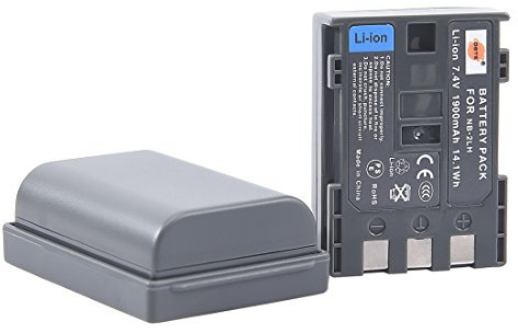 (2-Pack) NB-2L NB-2LH DSTE Ersatz Batterie Akku Kompatibel für BP-2L5, BP-2LH und Canon Optura 30, 40, 50, 60, 400, 500, PowerShot G7, G9, S30, S40, S45, S50, S60, S70, S80, HV30