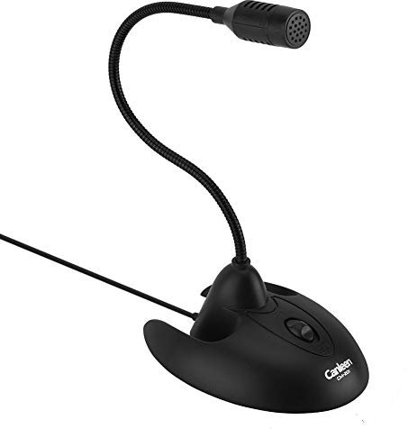 Microfono Universale da Scrivania 360 Microfono Flessibile a Collo D'oca per Karaoke Microfono per Computer con Registrazione Audio da 3,5 Mm per Riunioni D'ufficio, Chat Vocale Online(Nero)