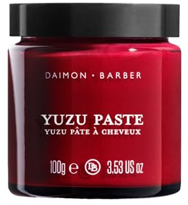 Daimon Barber Yuzu Paste, Strong Hold Hair Styling Paste for Men, Adds Texture and Definition and Nurishes the Hair and Scalp, Ideal for Fine and Thinning Hair 100g