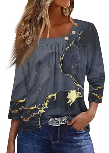 Vêtement Femme Chic Et Élégant: Chemisier, Haut, Tunique, Blouse, Liquette, Tee Shirt Grande Taille 50/52 - Été Bleu L