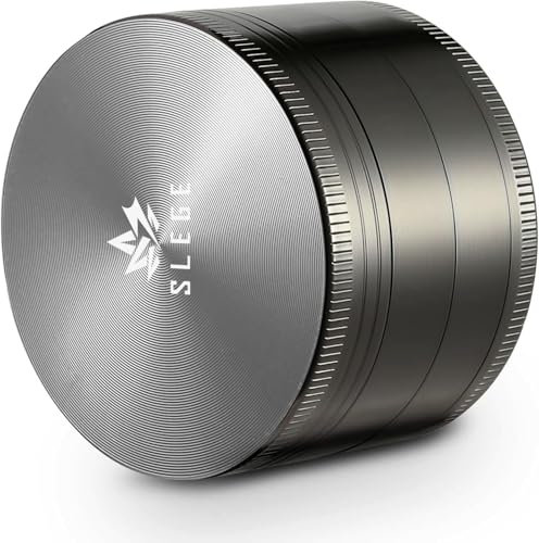 Macina, Grinder 2.5(63mm) – Grande Grinder macinacaffè mano in alluminio leggero – 4 pezzi - Macinacaffè con Raschietti e spazzole (grigio)