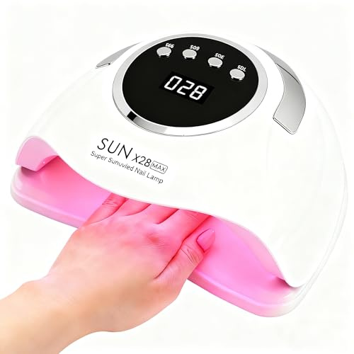 MainPi Lampe UV Ongles 380W–Sèche-Ongles UV LED pour Gel,90 LEDs Haute Puissance,Capteur Automatique,4 Minuteries,Poignée Portable–Usage Maison & Salon