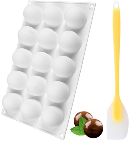 KSBBHDS Stampo in Silicone A Sfera da 1 Pezzi E Spatola in Silicone da 1 Pezzi, Utensili da Forno, Forniture per La Cucina E Possono Fare Torte, Cioccolatini E Hockey su Ghiaccio.