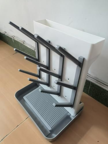 Suglade Vertical Baby Bottle Drying Rack | Large Capacity baby bottle holde | Space-Saving Design | Holds Multiple Bottles, Breast Pump Parts and Accessories (Grey)